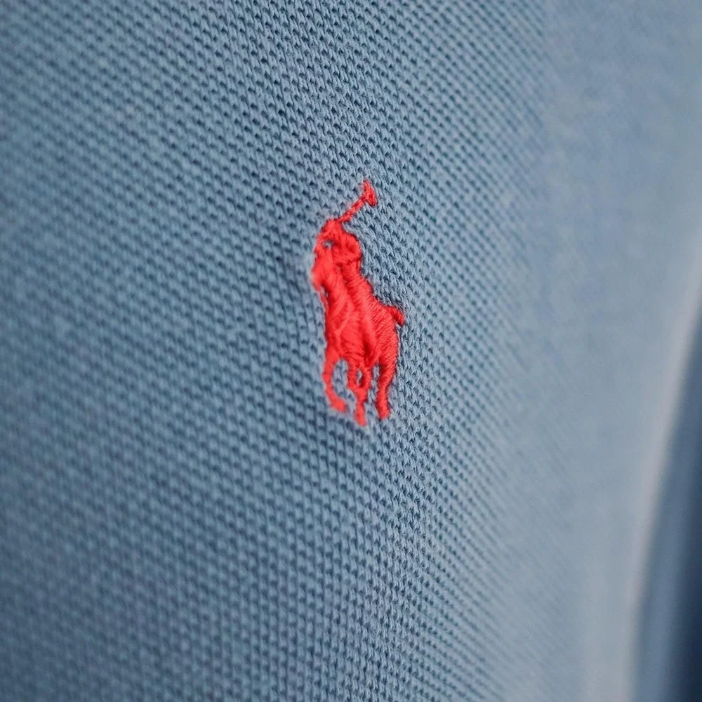 Vintage Polo Ralph Lauren Long Sleeve Polo Shirt Men L Blue Classic Pony Y2K